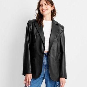 Black Leather Blazer